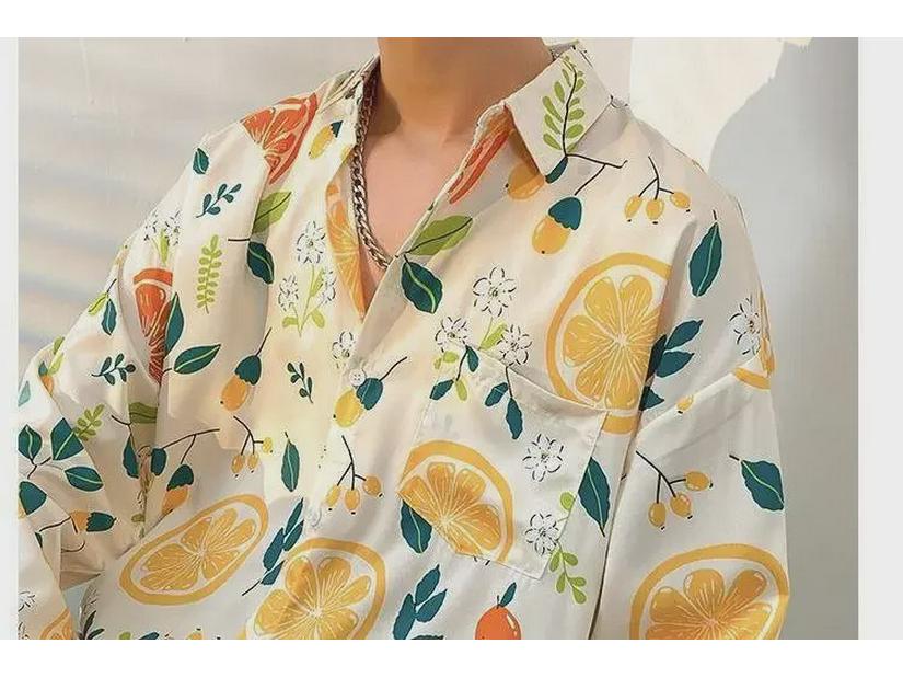 Men's Japanese-Style Floral Shirt: Trendy Korean and Hong Kong Retro Jacket for Spring and Autumn.