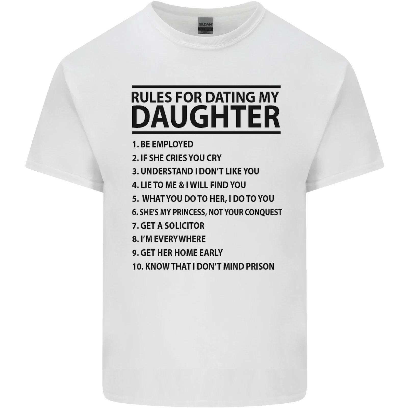 

Rules for Dating My Daughter Fathers Day Mens Cotton T-Shirt Tee Top S