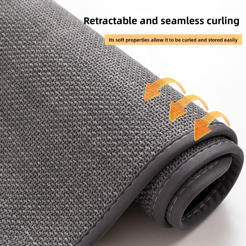 Home Washroom Linen Woven Non Slip Foot Mat Toilet Door Water Absorbent Dirt Resistant Fall Prevention Floor Mat