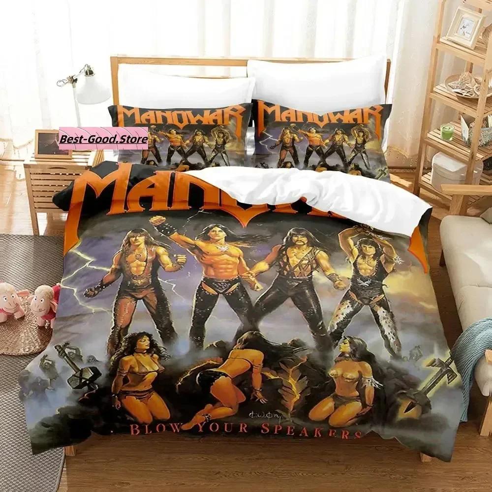 Manowar 3D Print Hip Hop Printed Bed Set Duvet Cover Pillowcase Bedding Set Bed Linen Sheet Quilt Cover Full Queen King Size