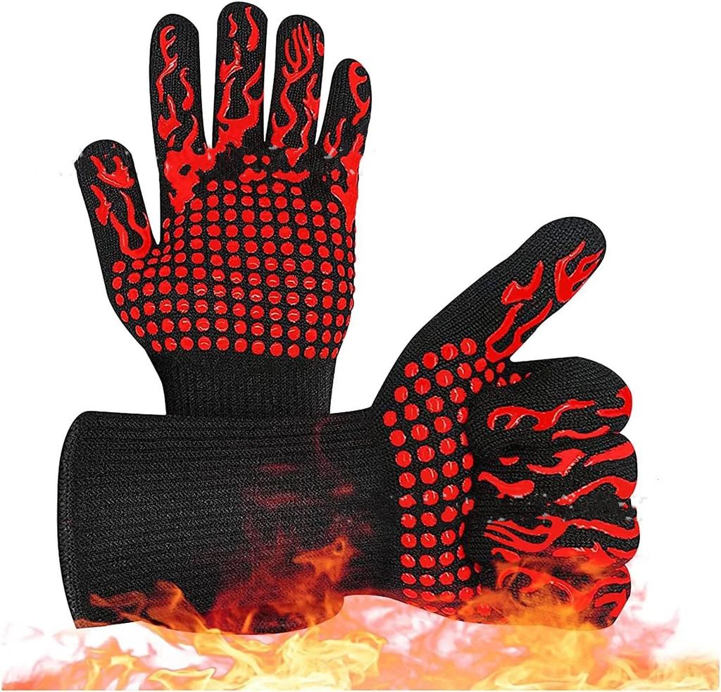 1/2Pcs BBQ Gloves High Temperature Resistance Oven Mitts 500 800 Degrees Fireproof Barbecue Heat Insulation Microwave Gloves