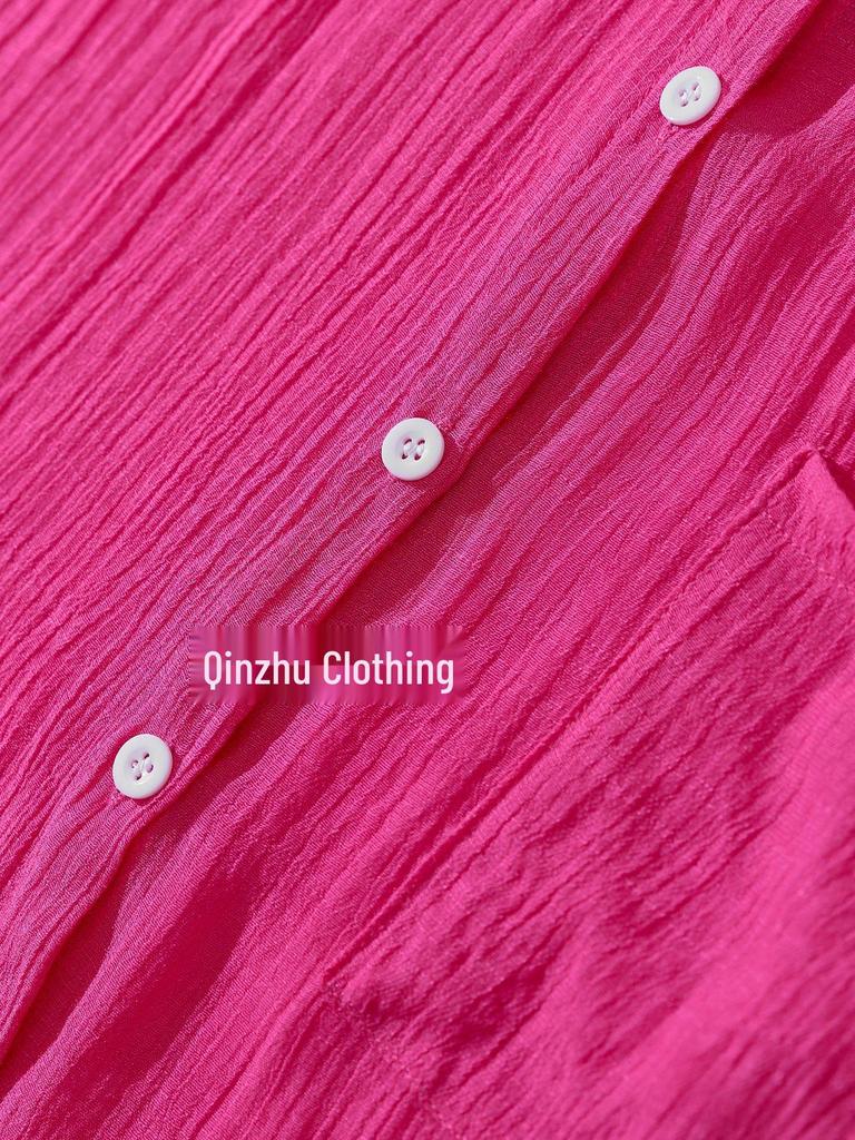 2023 Women's Sexy Loose Beach Cover-up Set - Casual Short Sleeve Sun Protection for Bikini