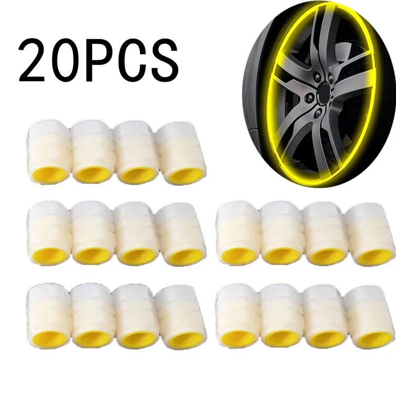 4-20PCS Luminous Car Tire Valve Cap Fluorescent Night Glowing Decor Motorcycle Bike Wheel Nozzle Dustproof Tyre Valve Stem Caps Stem Caps1