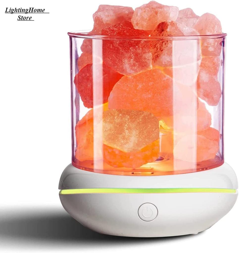 Aroma Lamps Natural Himalayan Salt Lamp USB Pink Salt Rocks Lamp Multi-Color Romantic Night Light for Original Birthday Gifts