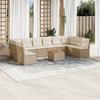 VidaXL Garden Lounge Set 11 Pcs with Beige Cushions Braided Resin 3223797