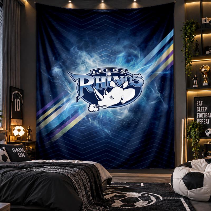 Arazzo da Appendere a Parete Stampa Leeds Rhinos Tessuto per Soggiorno Camera da Letto Decorazione Casa