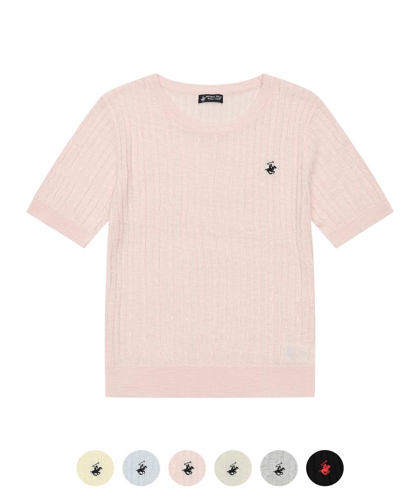 BHPOLOCLUB Women'S Airy Cable Round Knit 6 Colors Tk104