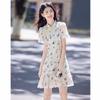 Elegant New Chinese Style Butterfly Print Midi Dress