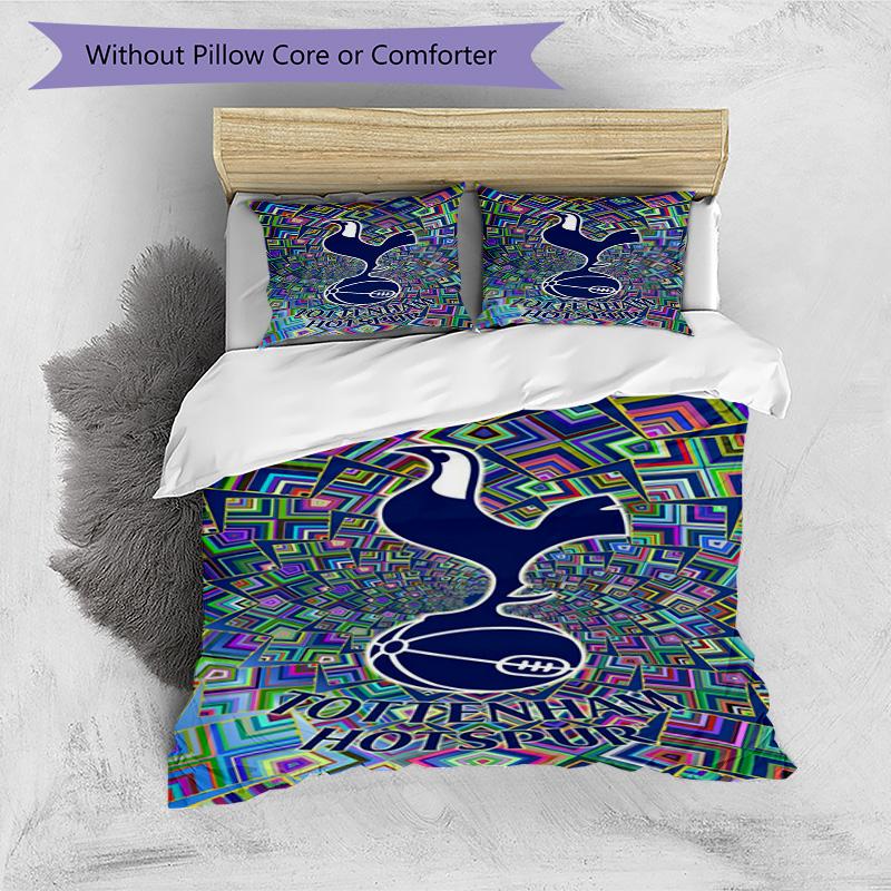 Tottenham Hotspur F.C Design Printed Pattern Duvet Cover Set – Includes 1 Duvet Cover and 2 Matching Pillowcases Bedroom Decor Christmas Gifts