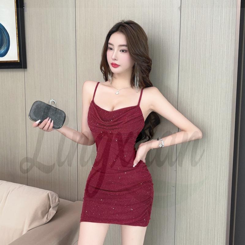 Sleek Mesh Low-Cut Bodycon Dress: Flattering Hip-Hugging Short Skirt