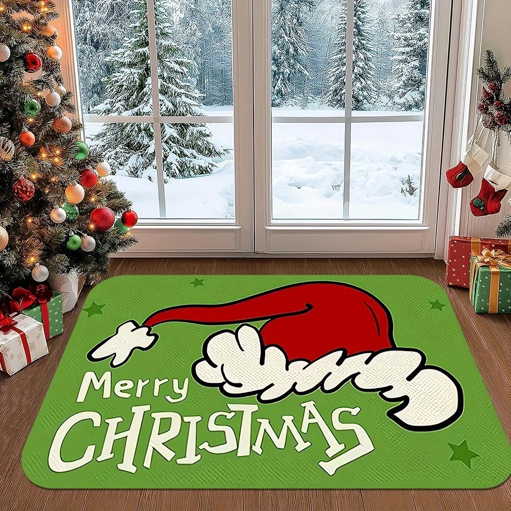 Christmas Nutcracker Welcome Doormat Non-Slip Machine Washable Carpet for Living Room Bedroom Bathroom Kitchen and Laundry Rug
