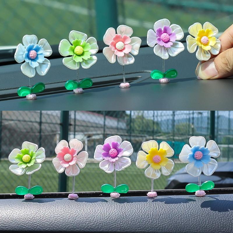 Ornamente Auto Floare Scoică Consola Centrală Automată Bord Floare cu Cap Clătinat Ornament Accesorii Decorațiuni DIY Interior Auto