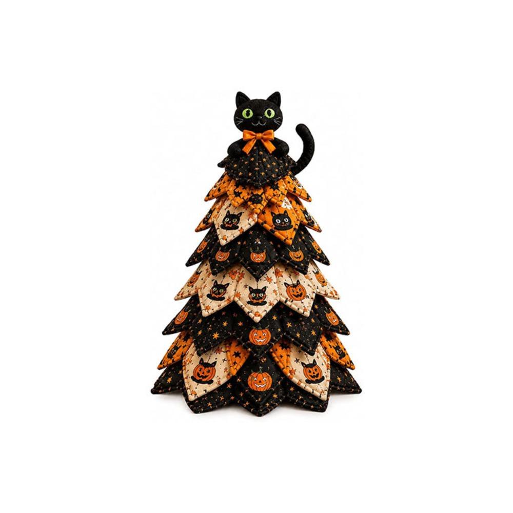 Pumpkin Ghost Quilted Christmas Tree Kit Black Cat Spider Hand Sewing Festival Tree Fall Harvest