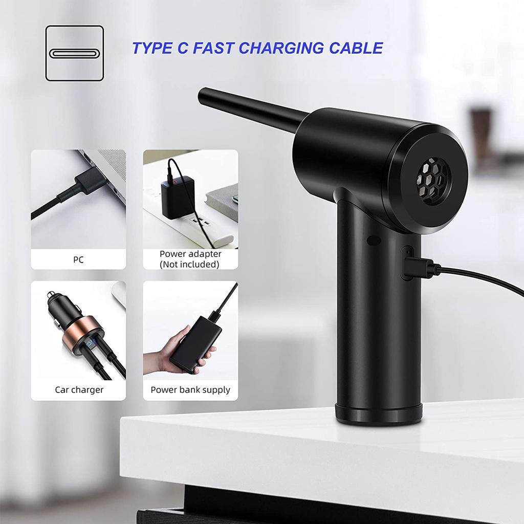50000 RPM Cordless Air Duster Compressed Air Blower Vacuum Cleaner For Computer Laptop Keyboard Electronics Cleaning