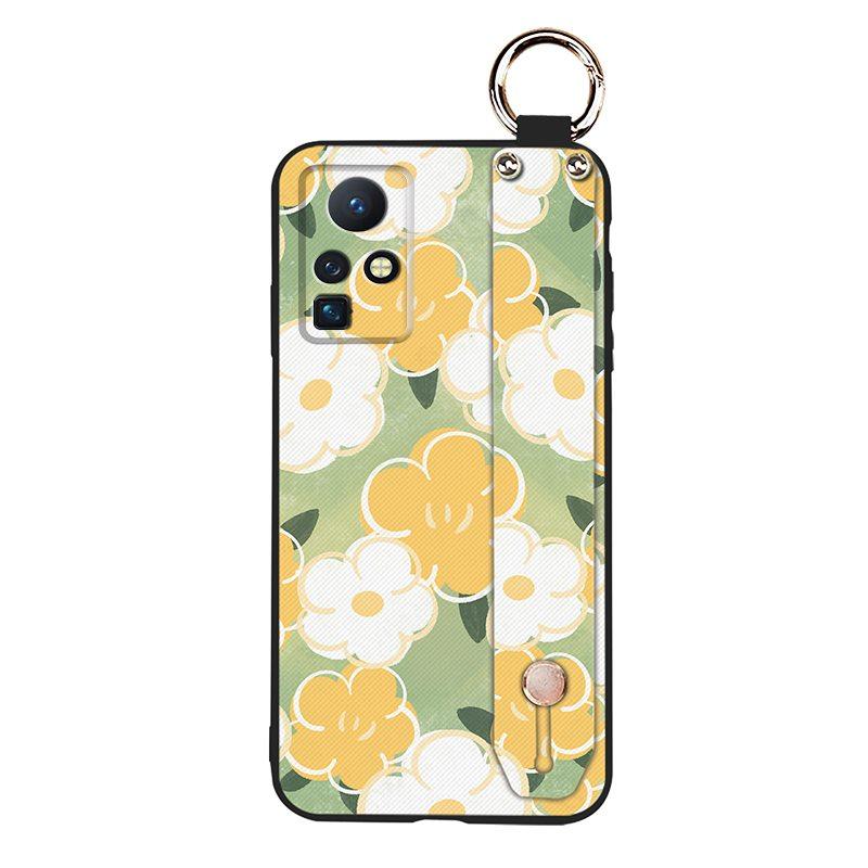 Phone Holder Kickstand Phone Case For infinix Zero X/X Pro/X6811/X6811B Silicone Ring Anti-dust Flower Oil Painting
