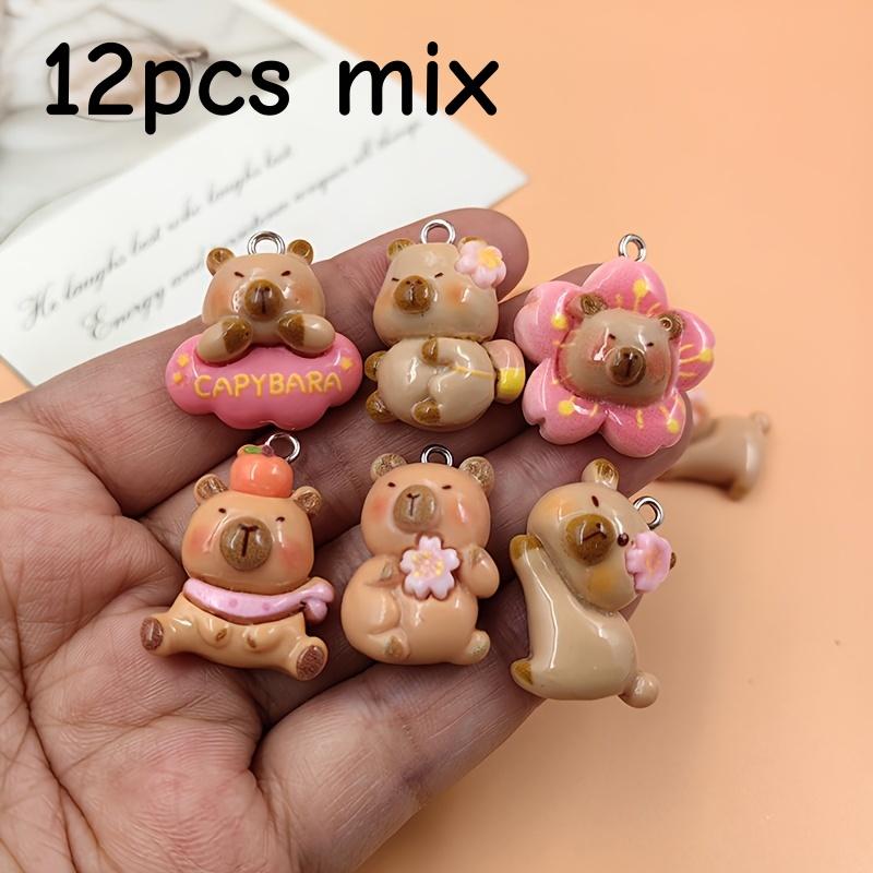 

2D Plan -12 Cute Flower Dolphin Pendants for Jewelry Making, Cute Resin Animal Pendant, Flat Earring Pendant 12pcs