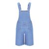 Men's Fashion Solid V-Neck Button Pocket Wash Water Denim Adjustable Short Strap Jumpsuit
