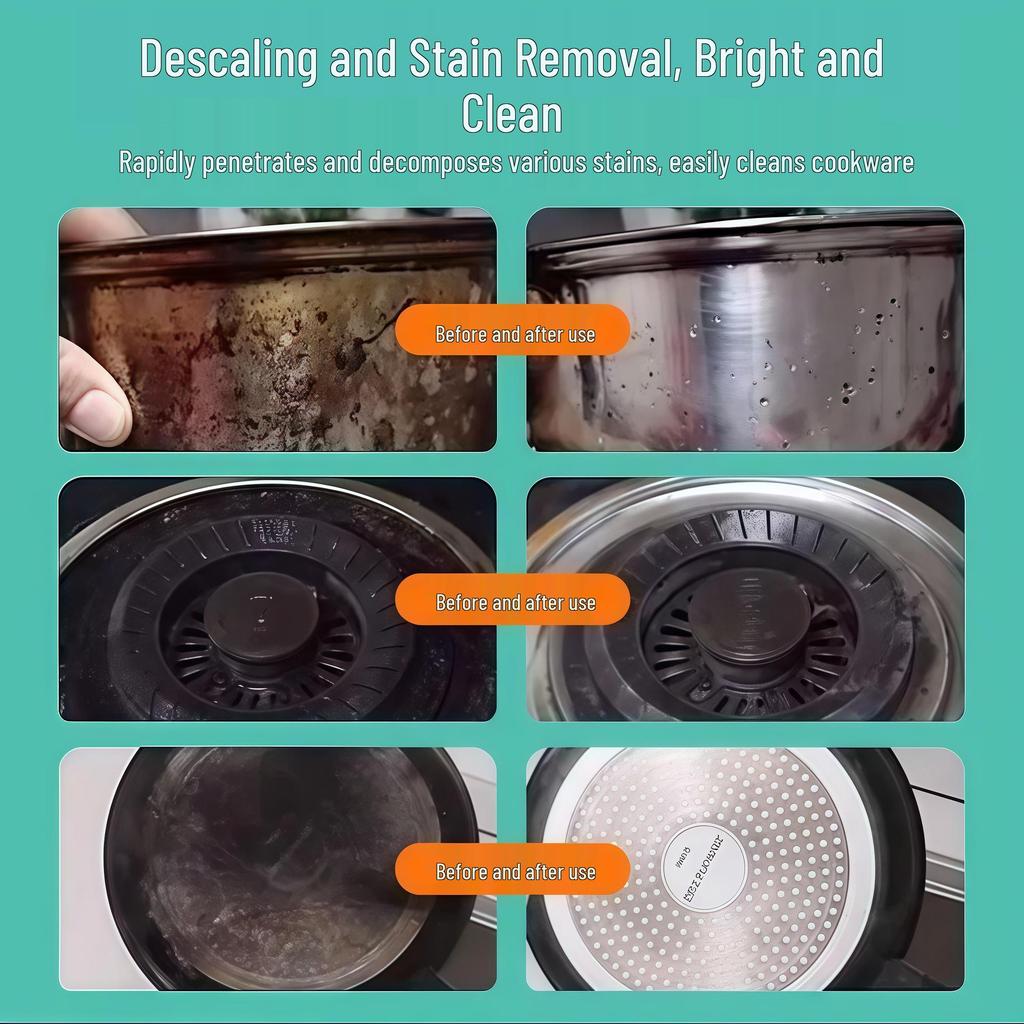 Schwarzer Algen-Schlammentferner - Edelstahl & Topfentkalker Gel für Gewerbeküchen