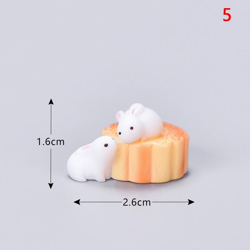 Micro Landscape Small Ornaments Resin Crafts Moon Cakes Rabbit Mid-Autumn Festival Decoration