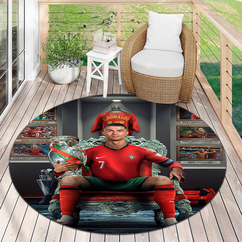 Cristiano Ronaldo Golden Ball Triumph Celebration Carpet Suitable For All Seasons Floor Mats Bathroom Mat Christmas Gifts Art
