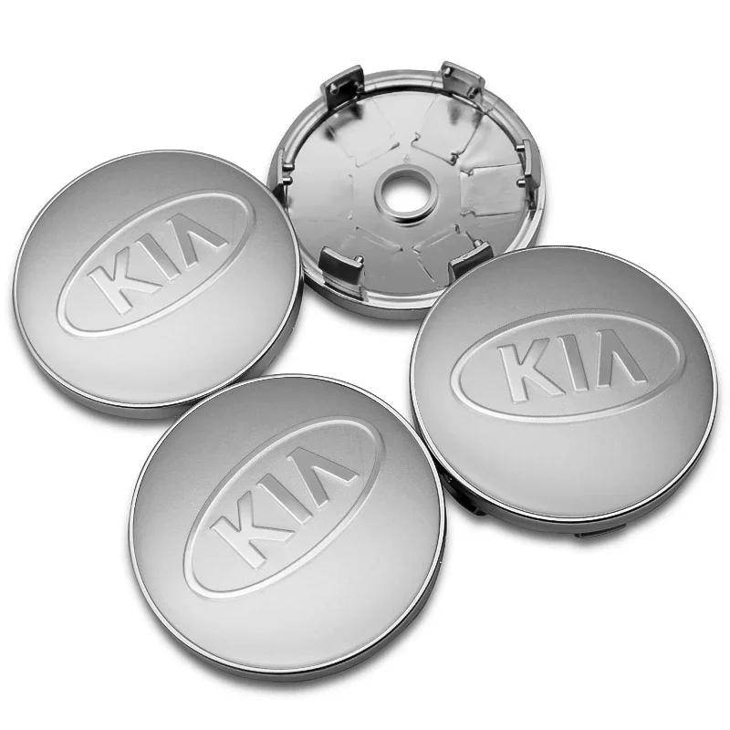 4 Stück 60mm Auto Radnabenabdeckungen Felgenabdeckung Plakette Emblem Aufkleber Zubehör für KIA Rio Ceed Sportage Cerato Sorento K3 K5