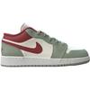 New Jordan Air Jordan 1 Low top Children's Basketball Shoes White/Green/Red Teenagers 553560-133