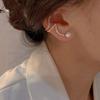 Inlaid Rhinestone Clip Earrings for Women Fashion Pearl Earrings Ear Bone Clip Wedding Party Zircon Gifts