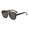 Retro Chic Oversized Square Sunglasses For Women Men Uv400 With Green Lenses And Leopard Frame