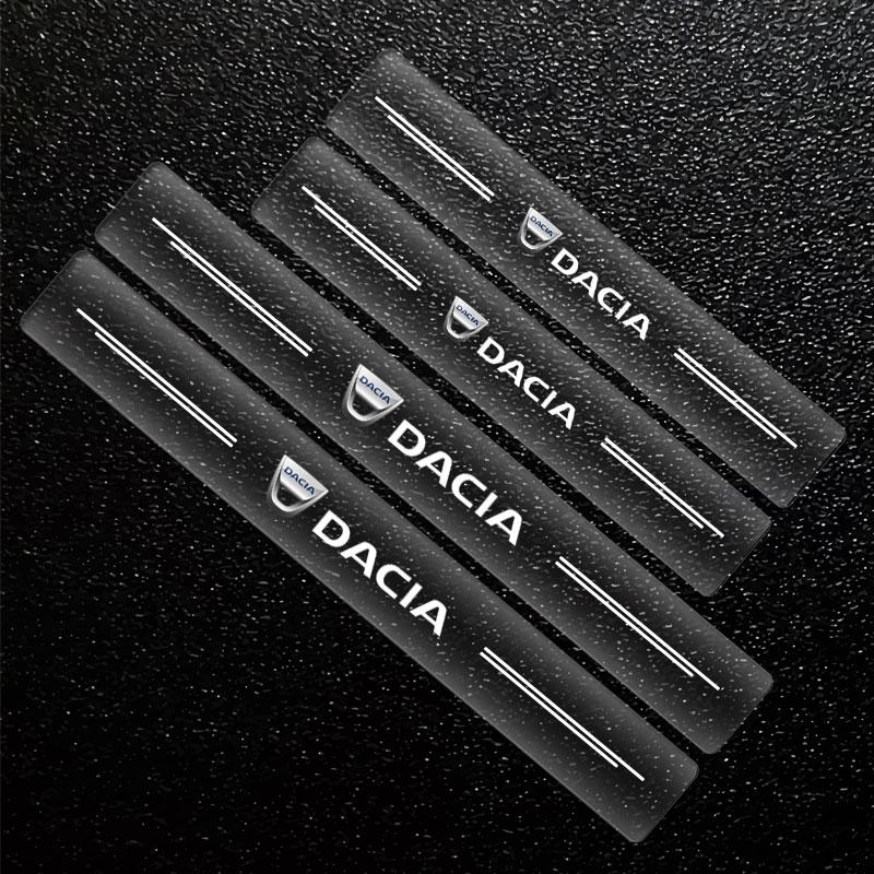 4Pcs Car Threshold Protector Transparent Decorative Badge 3D Sticker For Renault Dacia Koleos 1 Clio Laguna 2 Megane 2 3 Duster Logan Captur