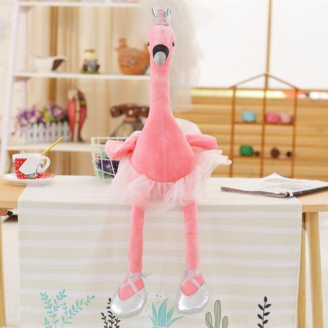 

1pc 50 /80cm Kawaii Swan Plush Toy Soft Stuffed Cute Animal Flamingo With Shoes Lovely Dolls For Kids Baby Children S Day Gifts St Practical Use 50cm розовый