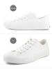 Unisex Black Canvas Sneakers: Versatile, Smiley Design, Casual Flats for Men & Women