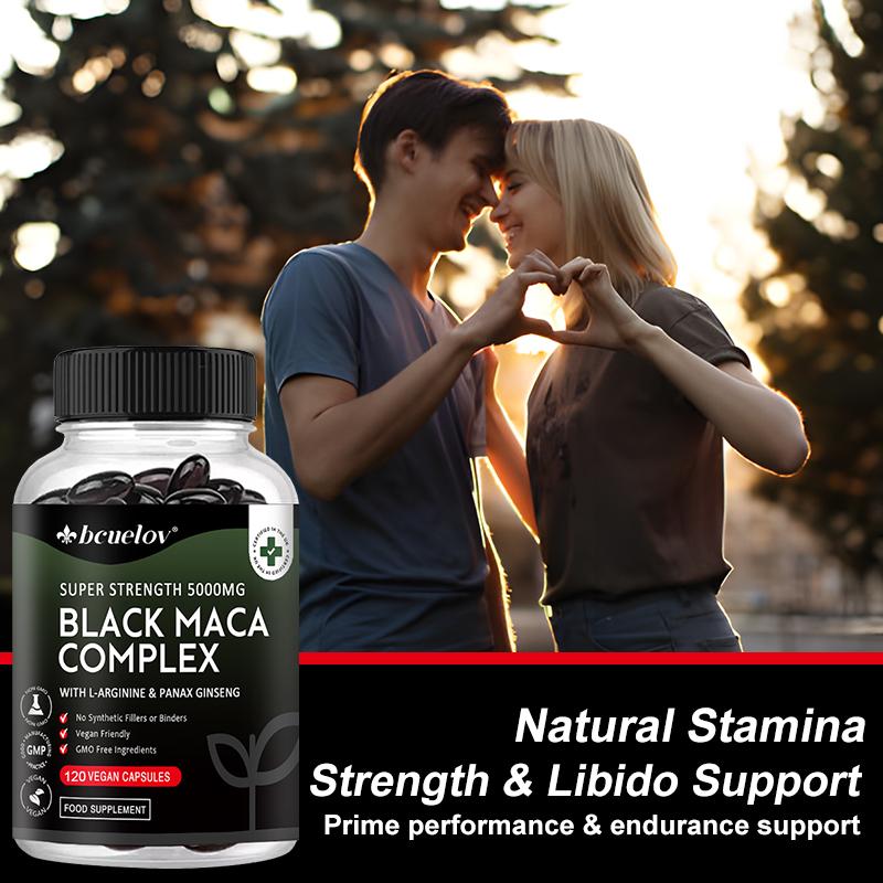 Black Maca Complex: Enhances Stamina | Improves Mood | Boosts Energy 120 Capsules