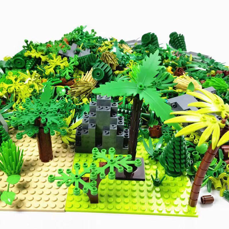 200 500g Tree Plants Accessories Parts Building Blocks Hills Compatible Grass Bush Jungle Military City Friends MOC Bricks Toys