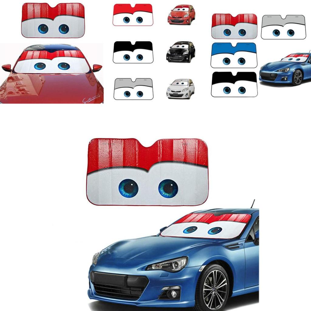 Alufolie Cartoon Auto Windschutzscheiben-Sonnenschutz Große Augen Autos Frontscheiben-Visier