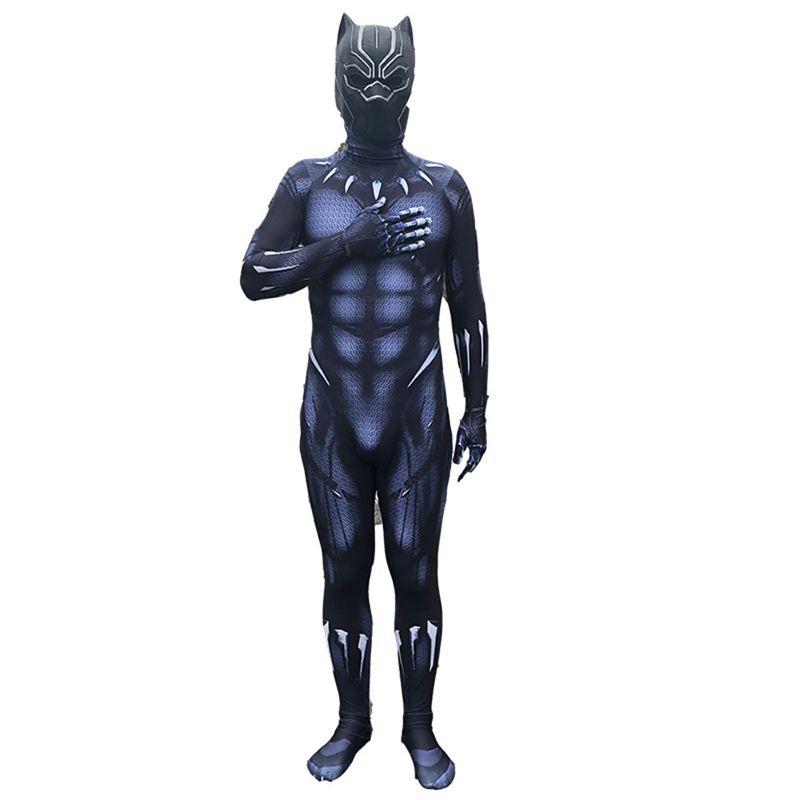 Black Panther Movie Costume Superhero Cosplay Adult Kids Zentai Suit Jumpsuit