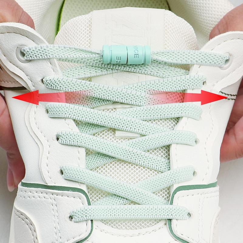 1Pair No Tie Shoelaces Metal Capsule Buckle Shoelace Round Elastic Laces Without Ties Sneakers Basketball Shoe Laces Accessories