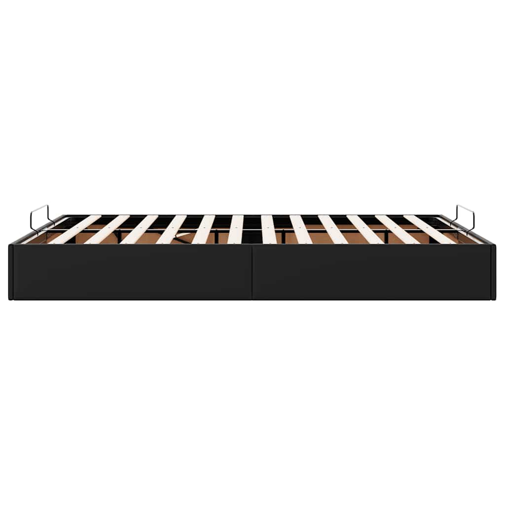 Ottoman Bed without Mattress Black 140x190 cm Faux Leather