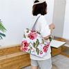 Korean Style Artistic Printed Canvas Tote Bag - Large Capacity Women's Shoulder Handbag