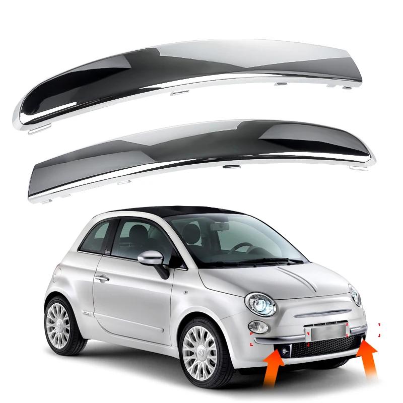 For Fiat 500 2007 2008 2009 2010 2011 2012-2015 Chrome Silver Front Bumper Upper Grill Moulding Lower Trim 735455056 735455057