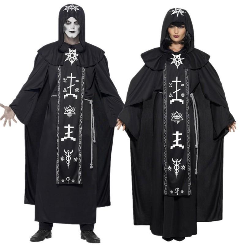 Enchanting Couples Halloween Costume Featuring Dark Wizard And Witch Cloaks For Adults