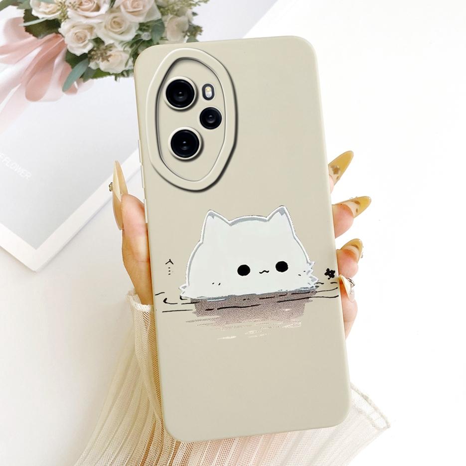 For Honor 100 Pro 5G Case MAA-AN10 Cute Cat Duck Cartoon Cover Soft Silicone Matte Phone Case For Honor 100 Honor100 Pro 5G Bags