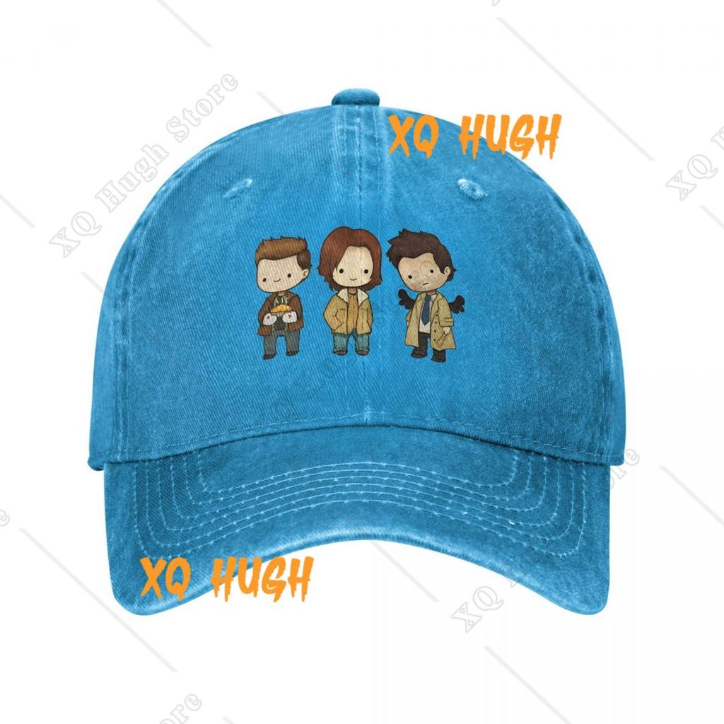 Vintage Dean Castiel Sam Supernatural Baseballkappen Unisex Stil Used Look Gewaschene Sonnenkappe Lustige TV-Outdoor-Trainings Geschenkhüte