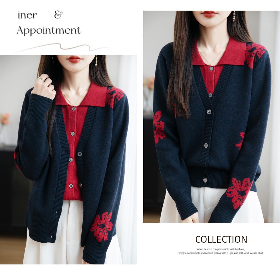 Retro Women's Knitted Cardigan – Exquisite, Loose, Early Autumn Slimming Jacket