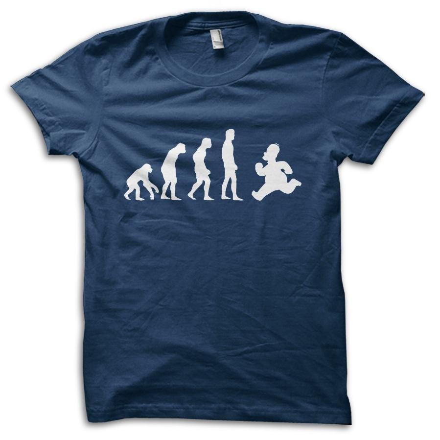 Funny Devolving Evolution TV Show Parody Joke T-Shirt M5726 L