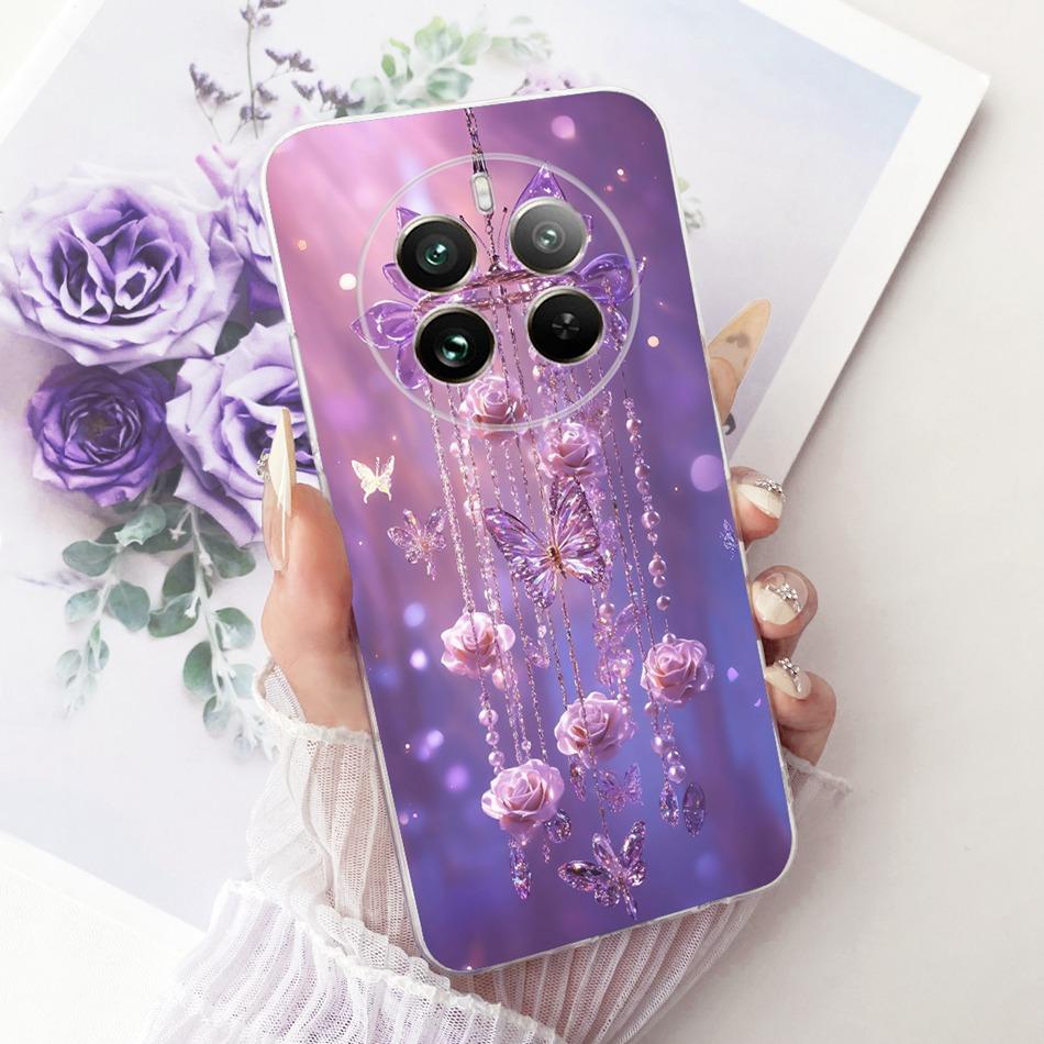 For Realme 12+ 12X 12 5G Cute Flower Butterfly Cat Painted Case For Realme12 5G 12 Plus 12X 12Plus Soft Silicone TPU Phone Cases