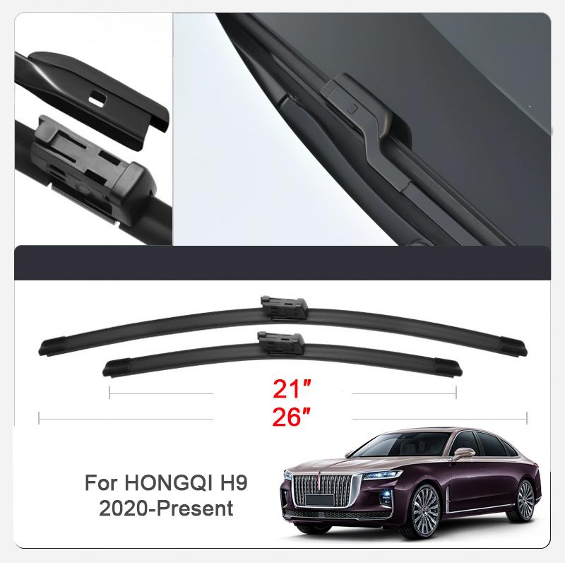 2KS Auto Stěrač s lištou pro HONGQI EH7 EHS7 E-HS9 H5 OUSADO H9 HS3 HS5 HS7 Auto Čelní sklo Gumové Příslušenství