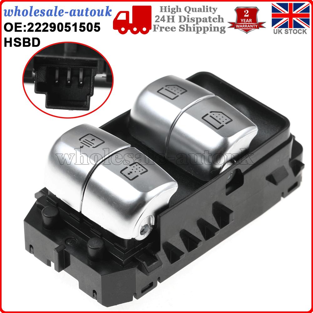 Rear Window Main Control Switch Black 3Pin for Mercedes S-Class W222 A2229051505