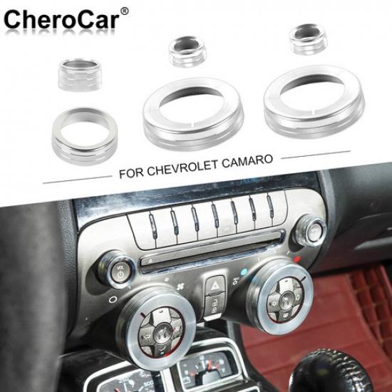 6xСеребристая накладка-кнопка на центральную консоль для Chevy Camaro 2010-2015