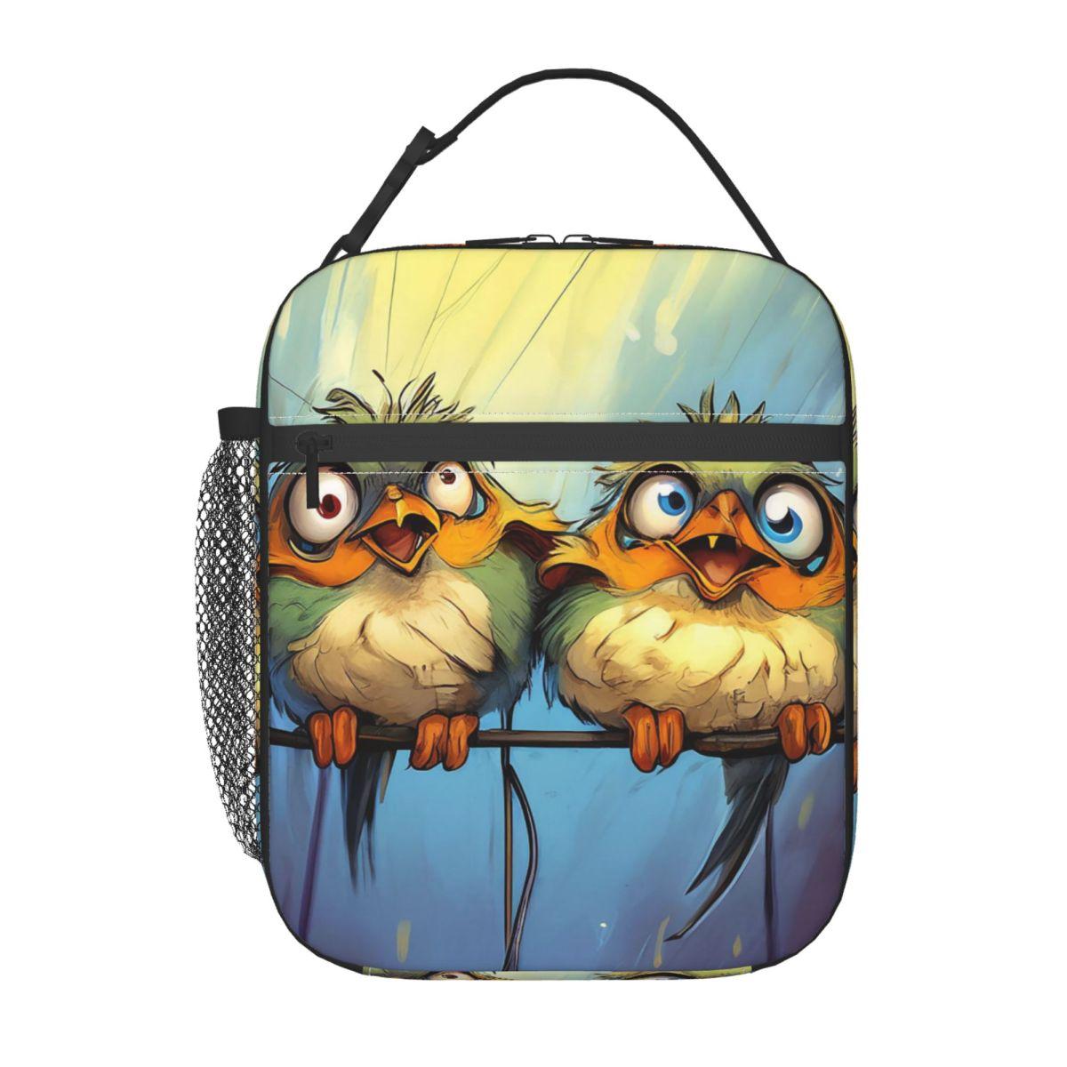 

Funny Bird Pattern Insulated Lunch Bag for Women Office Cooler Thermal Food Box Tote Leakproof Lunch Boxes Container One Size