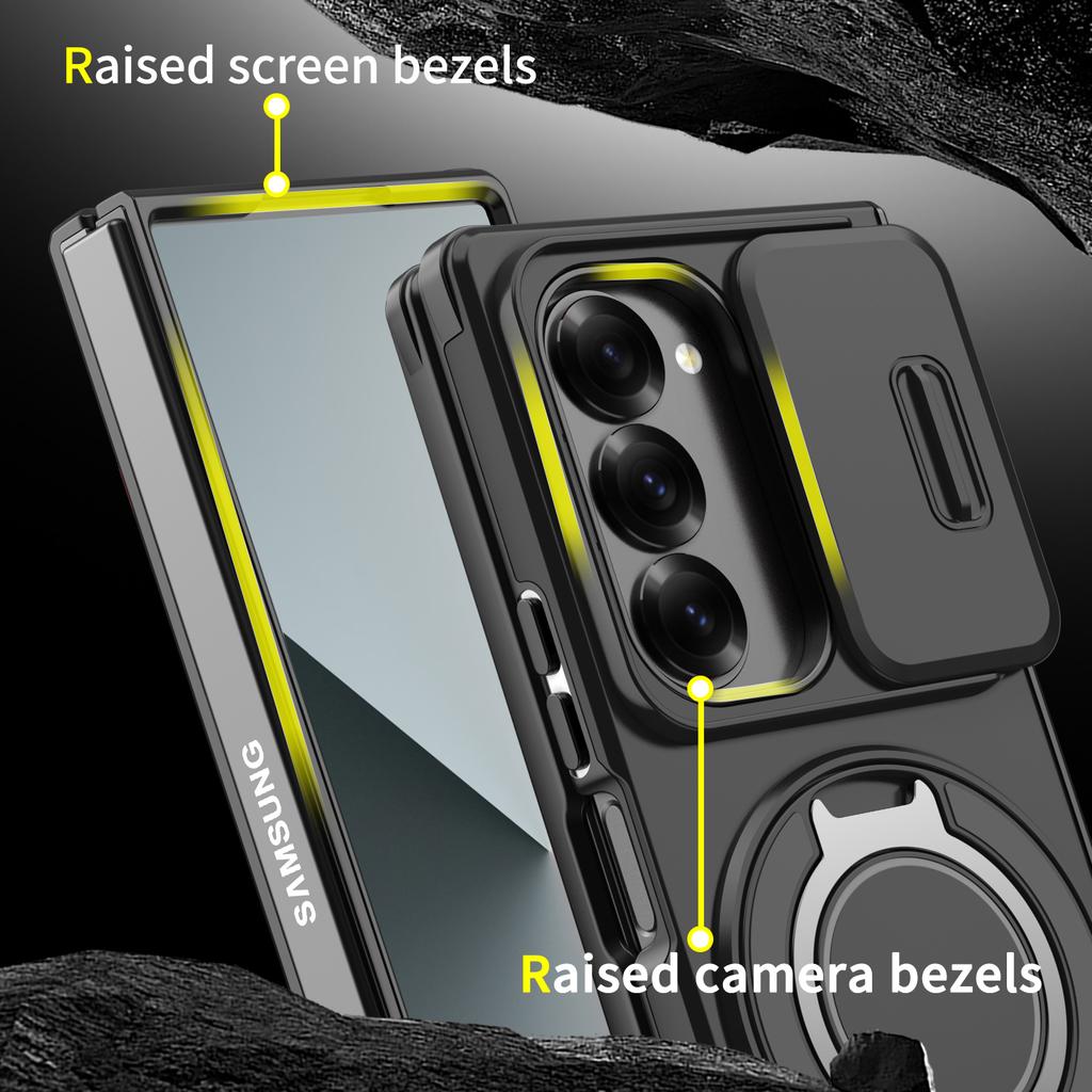 Folding Stand Holder Matte Cover Case for Samsung Galaxy Z Fold 7 5G Fold6 Fold 6 Fold7 Zfold7 Zfold6